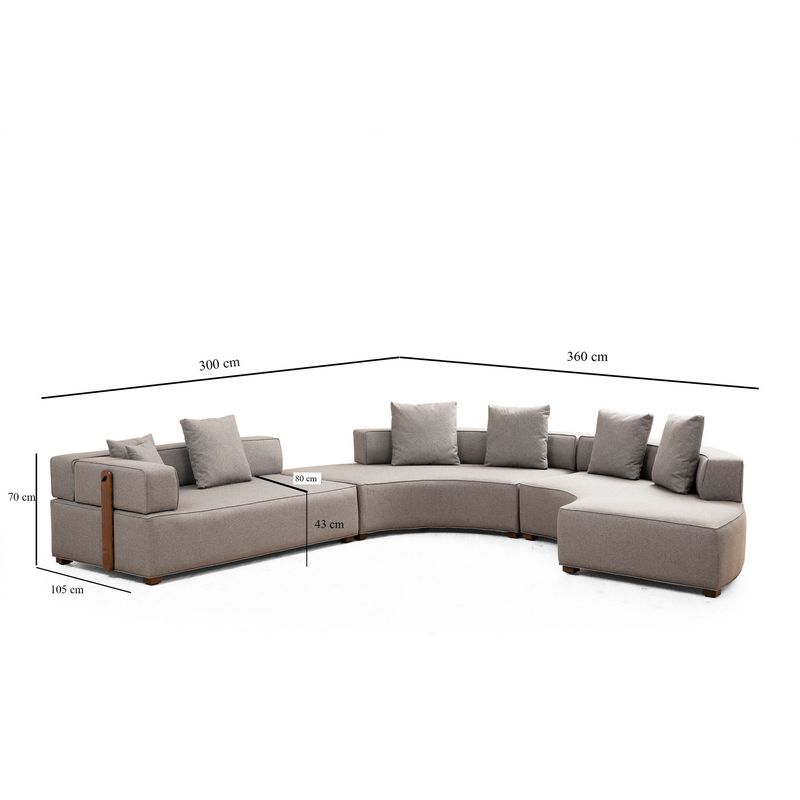 Casa si Gradina - Mobilier - Canapele si coltare - Coltare - Coltar, Atelier Del Sofa, material textil, gri, 360x300 cm - Infinity.ro