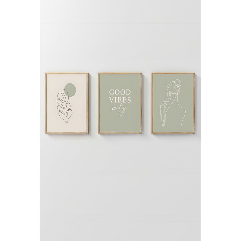 Casa si Gradina - Decoratiuni - Tablouri - Set tablouri decorative inramate, Wallxpert, lemn masiv, multicolor, 33x48 cm (3 piese), 786DKT1399 - Infinity.ro