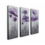 Casa si Gradina - Decoratiuni - Tablouri - Tablou decorativ 3 piese, Wallxpert, panza, multicolor, 66x70 cm, rama lemn - Infinity.ro