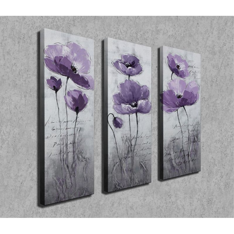 Casa si Gradina - Decoratiuni - Tablouri - Tablou decorativ 3 piese, Wallxpert, panza, multicolor, 66x70 cm, rama lemn - Infinity.ro