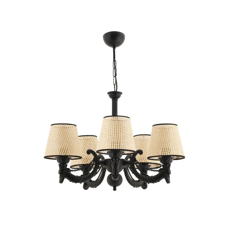 Casa si Gradina - Corpuri si surse de iluminat - Lustre si pendule - Candelabru, Opviq, metal, negru si natural, 55 cm diametru, 65 cm inaltime - Infinity.ro