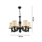 Casa si Gradina - Corpuri si surse de iluminat - Lustre si pendule - Candelabru, Opviq, metal, negru si natural, 55 cm diametru, 65 cm inaltime - Infinity.ro