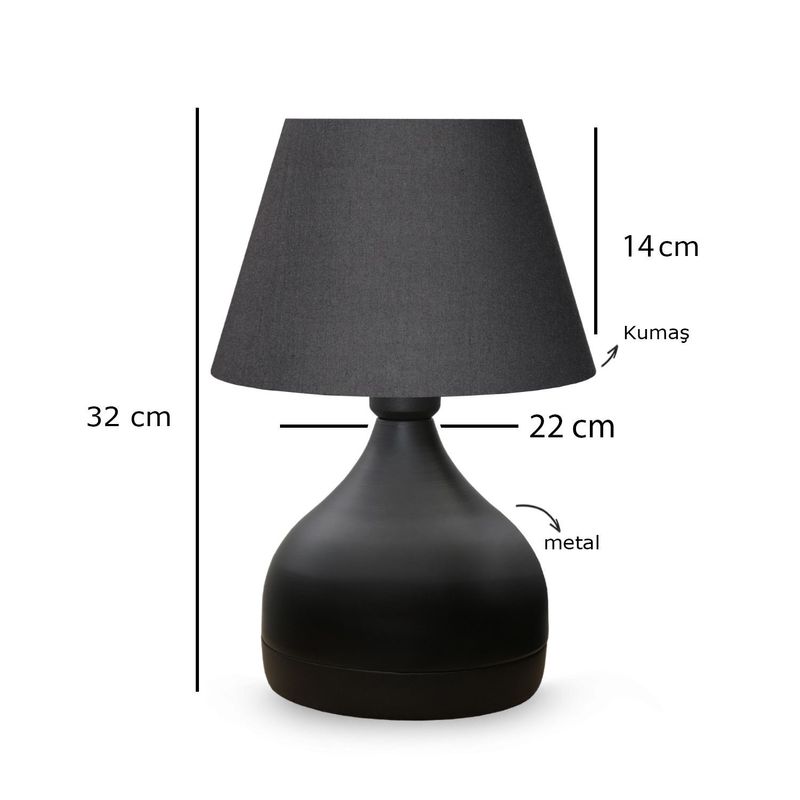 Casa si Gradina - Corpuri si surse de iluminat - Veioze si lampi - Veioze - Veioza, Opviq, metal, antracit, 22x14x32 cm - Infinity.ro