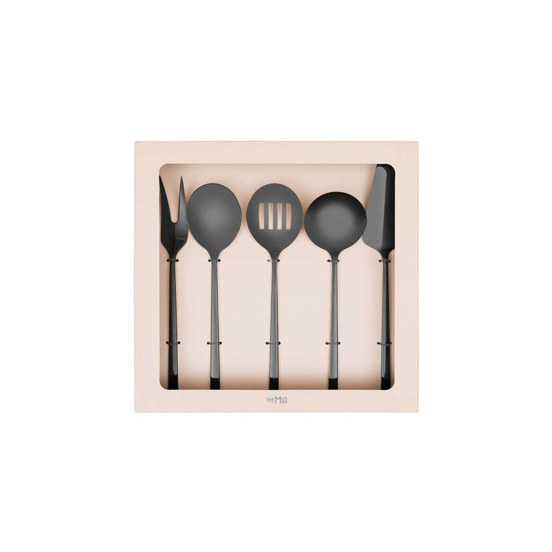 Casa si Gradina - Bucatarie si vesela - Ustensile bucatarie - Seturi ustensile de bucatarie - Set de servire 5 piese, Hermia, otel inoxidabil, negru - Infinity.ro