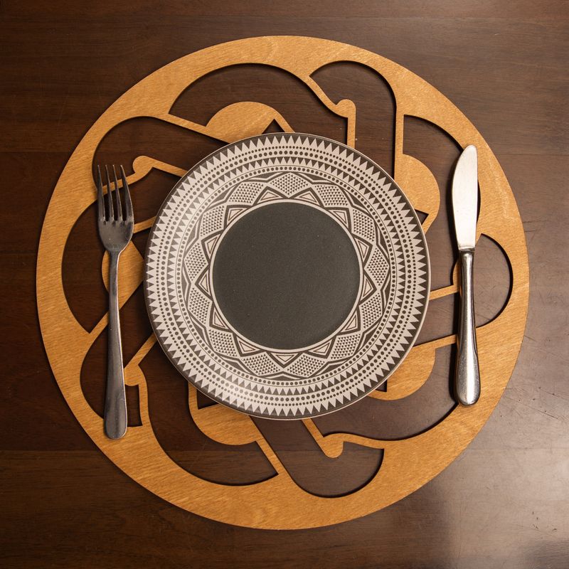 Casa si Gradina - Textile si covoare - Textile bucatarie - Fete de masa - Set covorase de masa, Hermia, lemn, miere, 36x36 cm, 4 bucati, 790PYN1109 - Infinity.ro