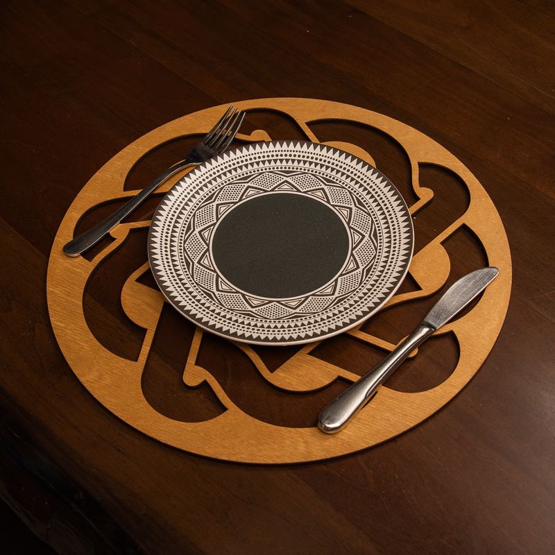 Casa si Gradina - Textile si covoare - Textile bucatarie - Fete de masa - Set covorase de masa, Hermia, lemn, miere, 36x36 cm, 4 bucati, 790PYN1109 - Infinity.ro