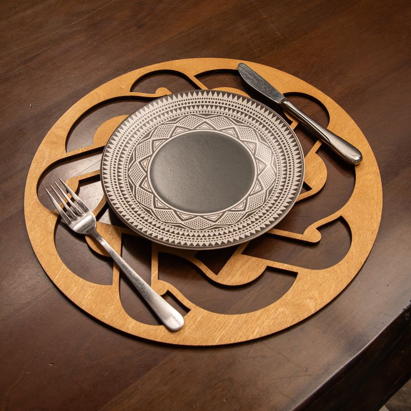 Casa si Gradina - Textile si covoare - Textile bucatarie - Fete de masa - Set covorase de masa, Hermia, lemn, miere, 36x36 cm, 4 bucati, 790PYN1109 - Infinity.ro