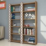 Casa si Gradina - Mobilier - Biblioteci si rafturi - Biblioteci - Biblioteca, Hanah Home, pal melaminat, nuc si alb, 124.6x24.2x170 cm - Infinity.ro