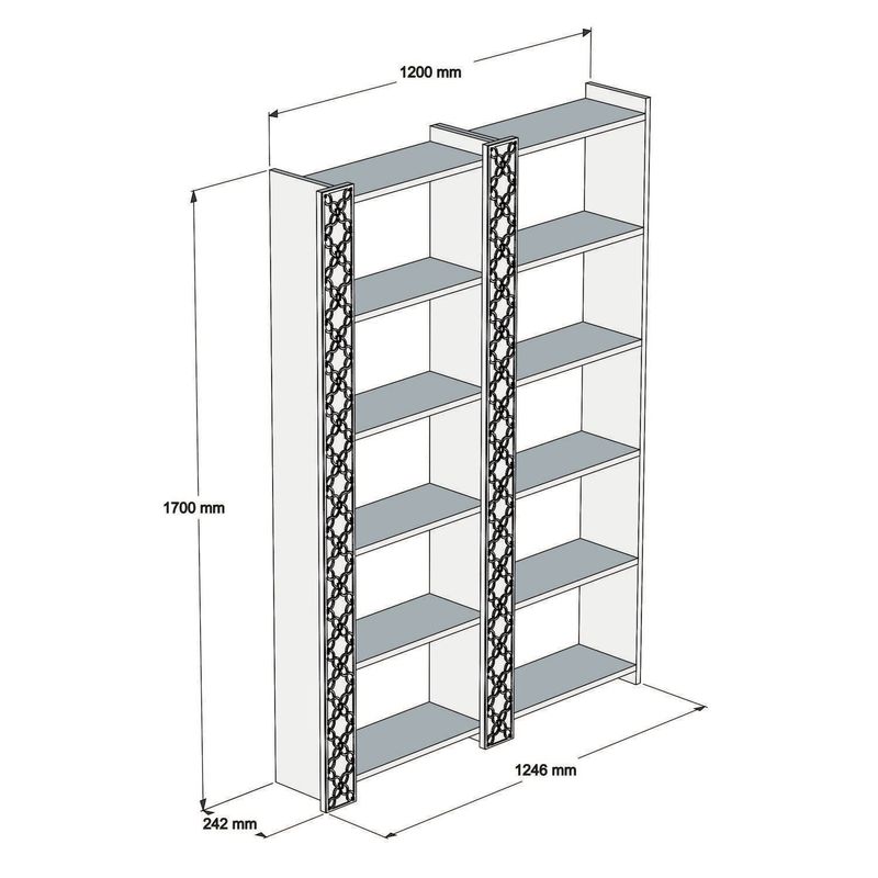 Casa si Gradina - Mobilier - Biblioteci si rafturi - Biblioteci - Biblioteca, Hanah Home, pal melaminat, nuc si alb, 124.6x24.2x170 cm - Infinity.ro
