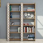 Casa si Gradina - Mobilier - Biblioteci si rafturi - Biblioteci - Biblioteca, Hanah Home, pal melaminat, nuc si alb, 124.6x24.2x170 cm - Infinity.ro