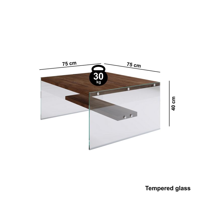 Casa si Gradina - Mobilier - Mese si birouri - Masute de cafea - Masa de cafea, Hanah Home, lemn masiv de pin, nuc, 75x75x40 cm - Infinity.ro