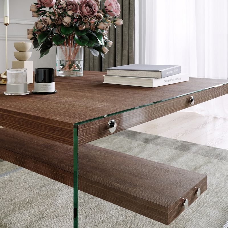 Casa si Gradina - Mobilier - Mese si birouri - Masute de cafea - Masa de cafea, Hanah Home, lemn masiv de pin, nuc, 75x75x40 cm - Infinity.ro