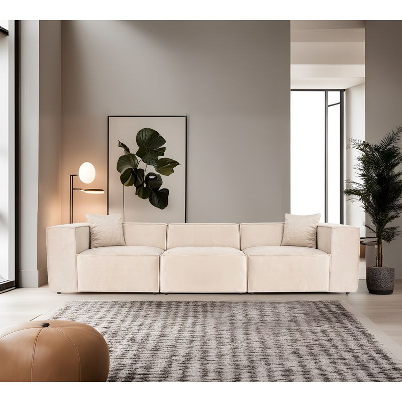 Casa si Gradina - Mobilier - Canapele si coltare - Canapele - Canapea 3 locuri, Hanah Home, in, crem, 303x108x65 cm - Infinity.ro