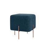 Casa si Gradina - Mobilier - Scaune si fotolii - Tabureti - Taburet, Atelier Del Sofa, bumbac si in, albastru marin, 40x40x42 cm - Infinity.ro