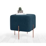 Casa si Gradina - Mobilier - Scaune si fotolii - Tabureti - Taburet, Atelier Del Sofa, bumbac si in, albastru marin, 40x40x42 cm - Infinity.ro