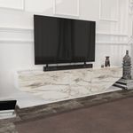 Casa si Gradina - Mobilier - Comode si corpuri - Comode - Comoda tv, Hanah Home, pal melaminat, marmura alba, 180x30x45 cm - Infinity.ro