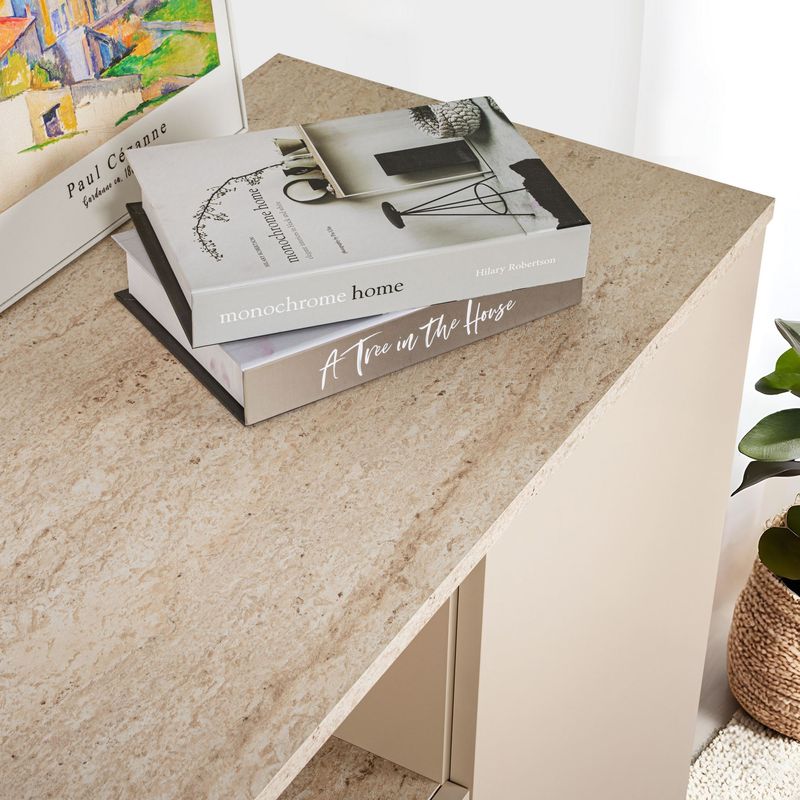 Casa si Gradina - Mobilier - Comode si corpuri - Console - Consola, Hanah Home, panou aglomerat melaminat, mink si travertin, 180x44,5x75 cm - Infinity.ro