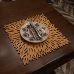 Casa si Gradina - Textile si covoare - Textile bucatarie - Fete de masa - Set covorase de masa, Hermia, lemn, miere, 36x36 cm, 4 bucati, 790PYN1133 - Infinity.ro