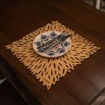 Casa si Gradina - Textile si covoare - Textile bucatarie - Fete de masa - Set covorase de masa, Hermia, lemn, miere, 36x36 cm, 4 bucati, 790PYN1133 - Infinity.ro