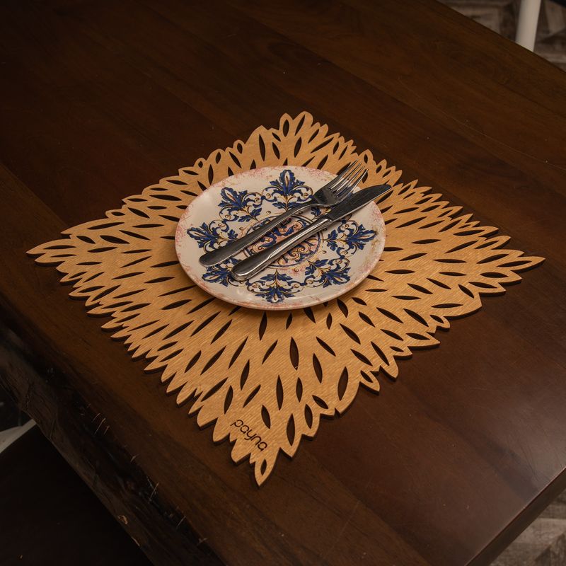 Casa si Gradina - Textile si covoare - Textile bucatarie - Fete de masa - Set covorase de masa, Hermia, lemn, miere, 36x36 cm, 4 bucati, 790PYN1133 - Infinity.ro