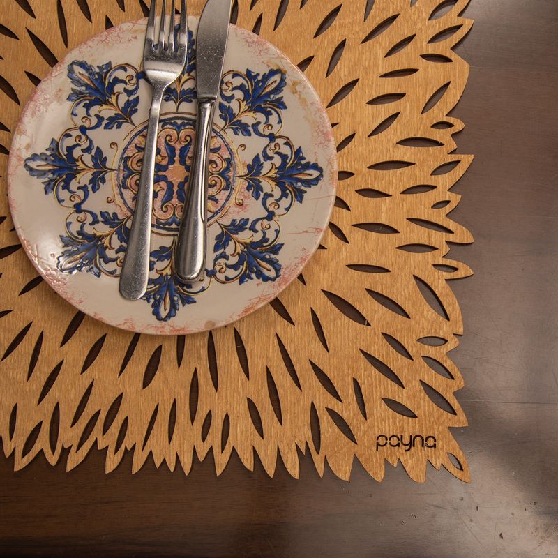 Casa si Gradina - Textile si covoare - Textile bucatarie - Fete de masa - Set covorase de masa, Hermia, lemn, miere, 36x36 cm, 4 bucati, 790PYN1133 - Infinity.ro