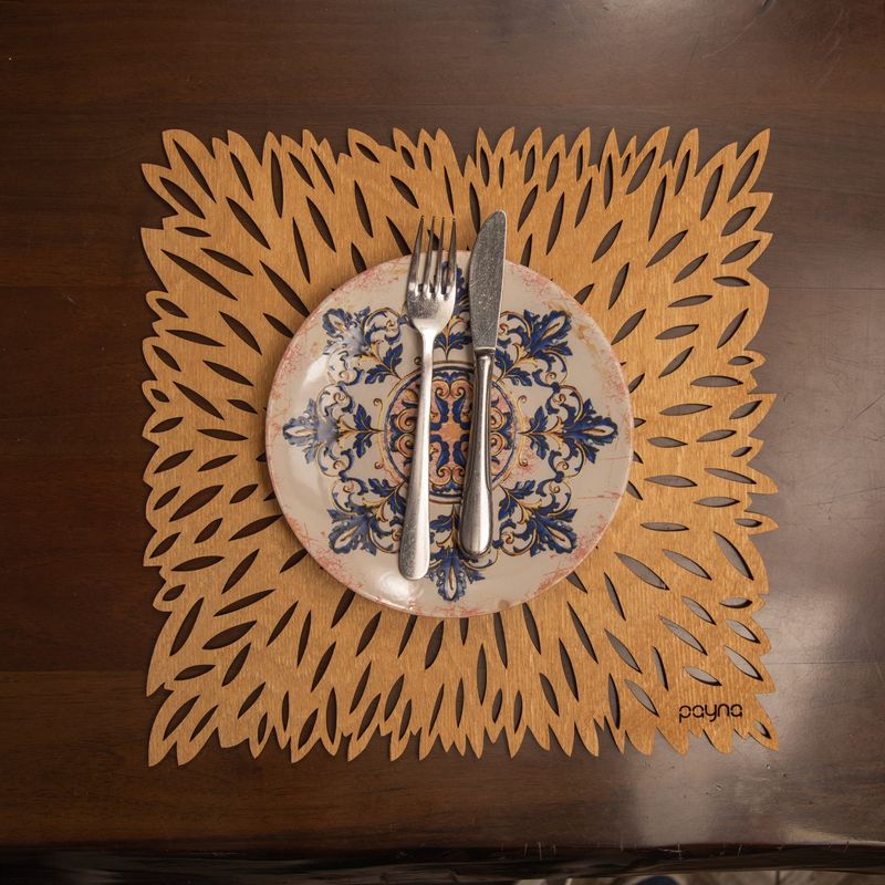 Casa si Gradina - Textile si covoare - Textile bucatarie - Fete de masa - Set covorase de masa, Hermia, lemn, miere, 36x36 cm, 4 bucati, 790PYN1133 - Infinity.ro