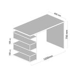 Casa si Gradina - Mobilier - Mese si birouri - Birouri - Birou de studiu, Hanah Home, pal melaminat, alb si nuc, 120x60x75 cm - Infinity.ro