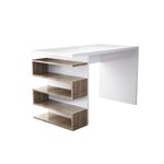 Casa si Gradina - Mobilier - Mese si birouri - Birouri - Birou de studiu, Hanah Home, pal melaminat, alb si nuc, 120x60x75 cm - Infinity.ro