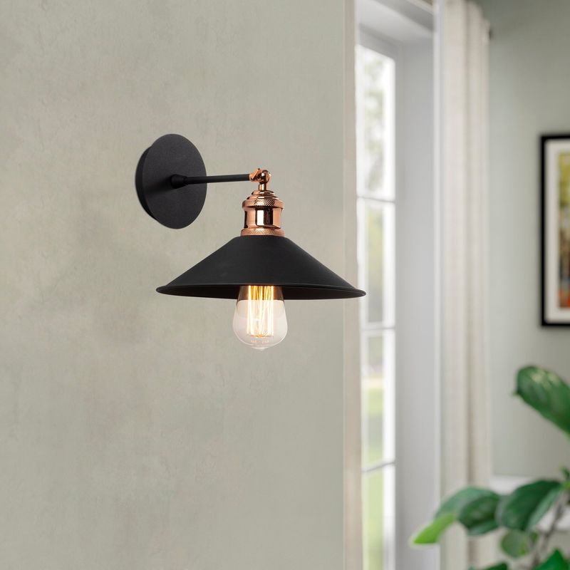 Casa si Gradina - Corpuri si surse de iluminat - Plafoniere, aplice si spoturi - Aplica, Opviq, fier, negru, diametru 24 cm, inaltime 20 cm - Infinity.ro