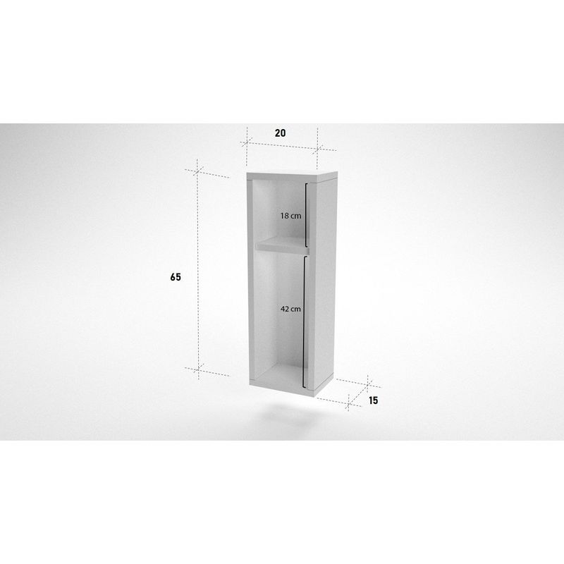 Casa si Gradina - Mobilier - Comode si corpuri - Noptiere - Noptiera, Hanah Home, pal melaminat, alb, 20x65x15 cm - Infinity.ro