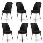 Casa si Gradina - Mobilier - Scaune si fotolii - Scaune - Set scaune, Hanah Home, metal, negru maro, 45x42x89 cm, 6 bucati - Infinity.ro