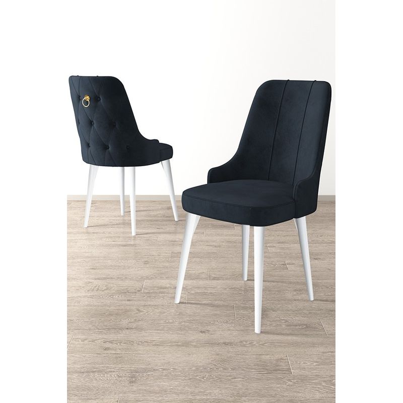 Casa si Gradina - Mobilier - Scaune si fotolii - Scaune - Set scaune, Hanah Home, lemn, antracit si negru, 46x46x94 cm, babyface - Infinity.ro