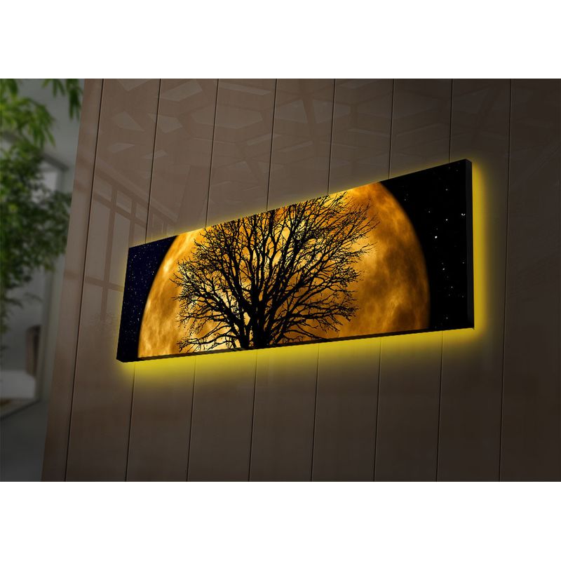 Casa si Gradina - Electrice - Tablouri electrice si accesorii - Tablou canvas cu led, Wallxpert, piele intoarsa, multicolor, 30x90 cm, 254LED3269 - Infinity.ro