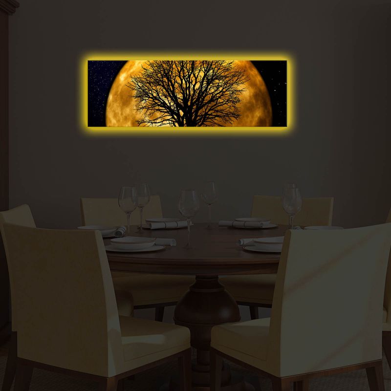 Casa si Gradina - Electrice - Tablouri electrice si accesorii - Tablou canvas cu led, Wallxpert, piele intoarsa, multicolor, 30x90 cm, 254LED3269 - Infinity.ro