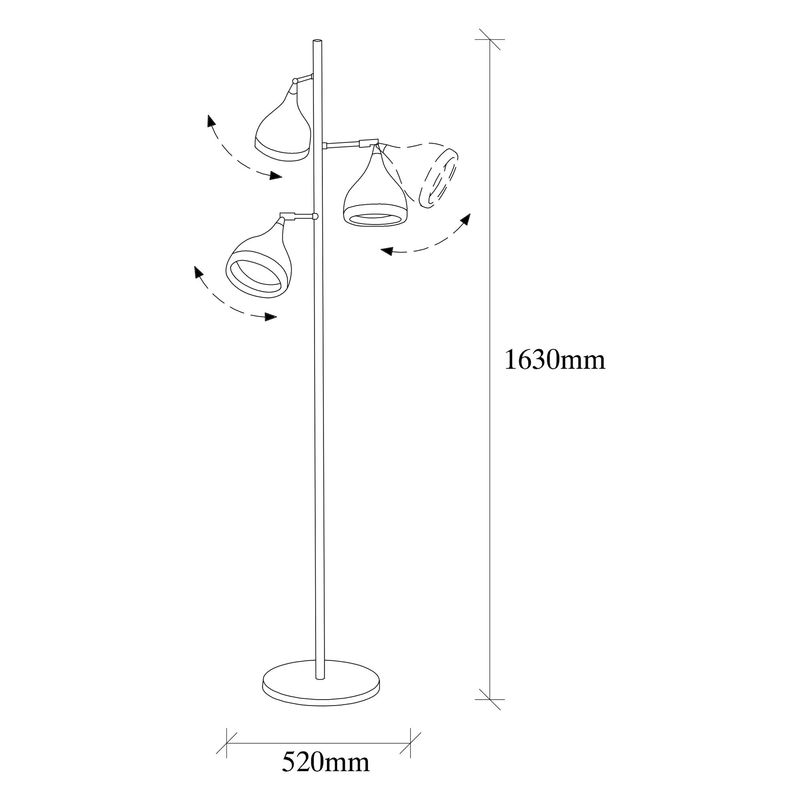 Casa si Gradina - Corpuri si surse de iluminat - Veioze si lampi - Lampadare - Lampadar, Opviq, metal, negru cupru, 52x163 cm - Infinity.ro