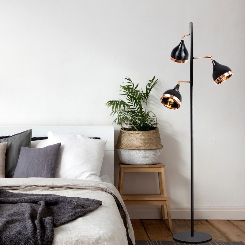Casa si Gradina - Corpuri si surse de iluminat - Veioze si lampi - Lampadare - Lampadar, Opviq, metal, negru cupru, 52x163 cm - Infinity.ro