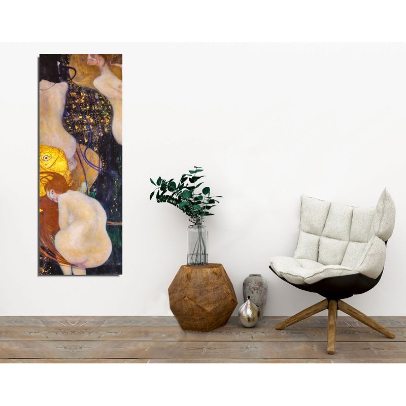 Casa si Gradina - Decoratiuni - Tablouri - Tablou decorativ pe panza, Wallxpert, multicolor, 30x80 cm, 100% panza, rama lemn, gustav klimt - Infinity.ro
