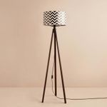 Casa si Gradina - Corpuri si surse de iluminat - Veioze si lampi - Lampadare - Lampadar, Opviq, lemn, alb negru, 140 cm - Infinity.ro