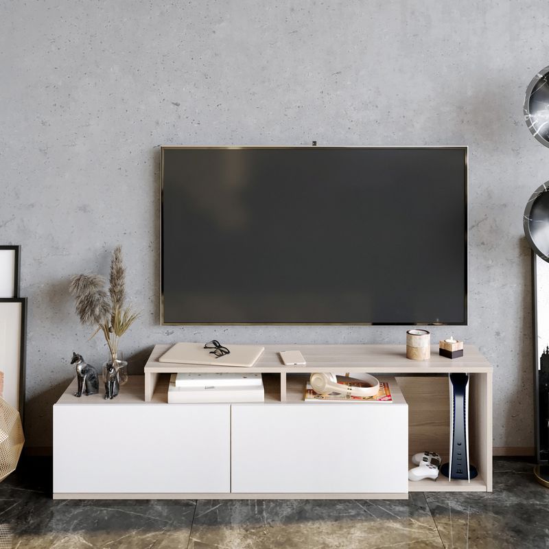 Casa si Gradina - Mobilier - Comode si corpuri - Comode - Comoda tv, Hanah Home, pal melaminat, cordoba si alb, 149.8x35.3x42.9 cm - Infinity.ro
