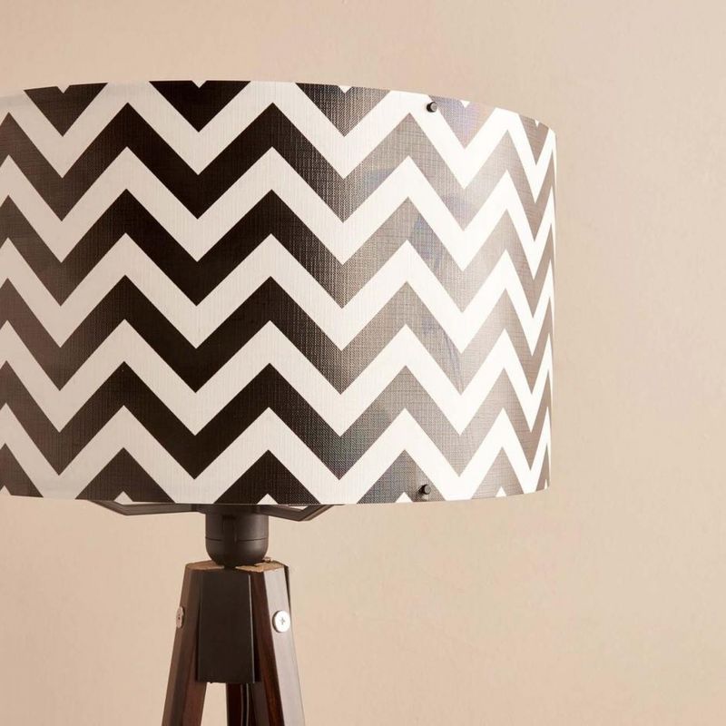 Casa si Gradina - Corpuri si surse de iluminat - Veioze si lampi - Lampadare - Lampadar, Opviq, lemn, alb negru, 140 cm - Infinity.ro