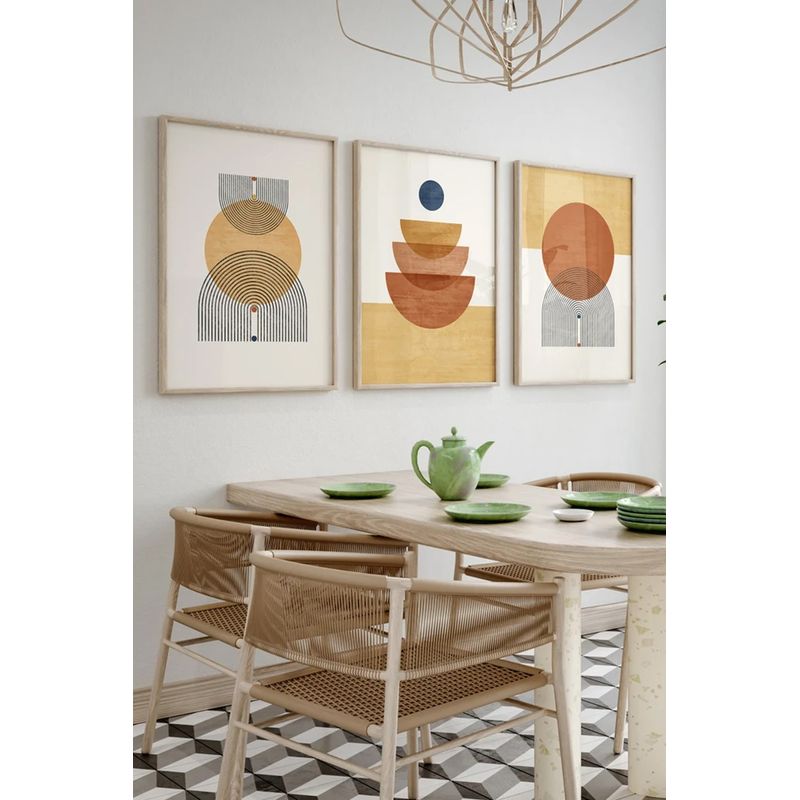 Casa si Gradina - Decoratiuni - Tablouri - Set tablouri decorative inramate, Wallxpert, lemn masiv, multicolor, 33x48 cm (3 bucati), 786DKT1346 - Infinity.ro