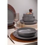 Casa si Gradina - Bucatarie si vesela - Vesela si tacamuri - Servicii de masa - Set de masa, Hermia, portelan, antracit, 12 piese - Infinity.ro
