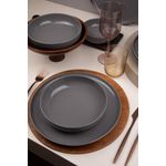 Casa si Gradina - Bucatarie si vesela - Vesela si tacamuri - Servicii de masa - Set de masa, Hermia, portelan, antracit, 12 piese - Infinity.ro