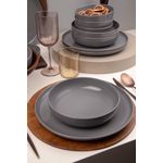 Casa si Gradina - Bucatarie si vesela - Vesela si tacamuri - Servicii de masa - Set de masa, Hermia, portelan, antracit, 12 piese - Infinity.ro