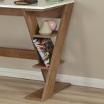 Casa si Gradina - Mobilier - Mese si birouri - Birouri - Birou de studiu, Hanah Home, pal, stejar inchis si alb, 140x60x73 cm - Infinity.ro