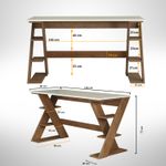 Casa si Gradina - Mobilier - Mese si birouri - Birouri - Birou de studiu, Hanah Home, pal, stejar inchis si alb, 140x60x73 cm - Infinity.ro