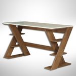 Casa si Gradina - Mobilier - Mese si birouri - Birouri - Birou de studiu, Hanah Home, pal, stejar inchis si alb, 140x60x73 cm - Infinity.ro
