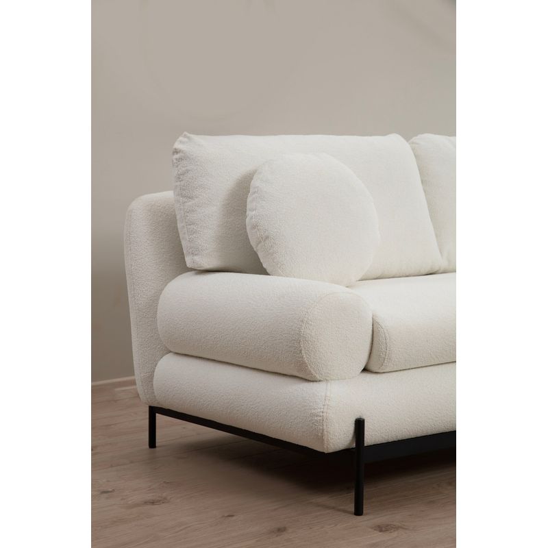 Casa si Gradina - Mobilier - Canapele si coltare - Canapele - Canapea 2 locuri, Hanah Home, lemn fag si pal, alb, 188x85x92 cm - Infinity.ro