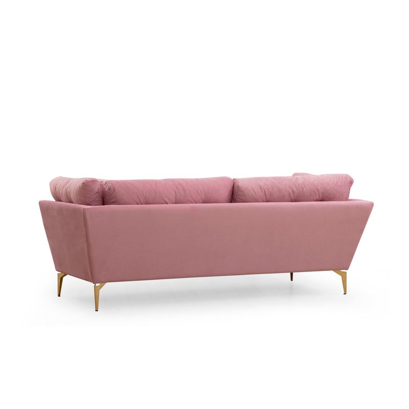 Casa si Gradina - Mobilier - Canapele si coltare - Canapele - Canapea 3 locuri, Hanah Home, lemn fag si pal, trandafir prafuit, 214x90x84 cm - Infinity.ro