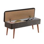 Casa si Gradina - Mobilier - Canapele si coltare - Banchete - Banca, Hanah Home, pal melaminat, nuc si antracit, 110x40x50 cm - Infinity.ro